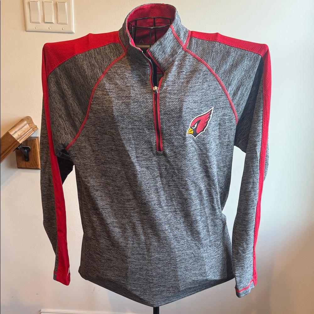 Antigua Red and Gray Pullover